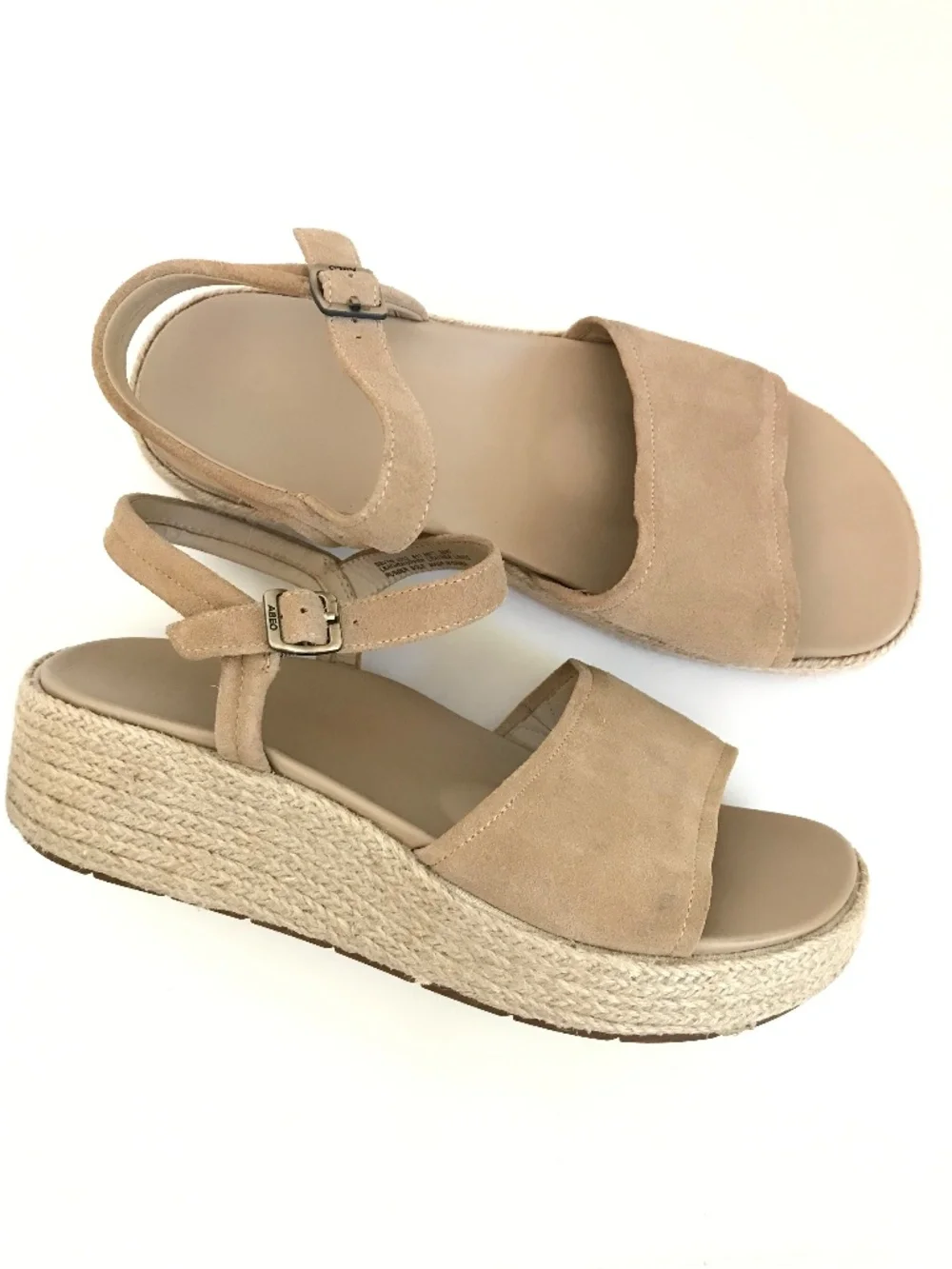 ABEO Espadrille Platform Suede Sandal Wedge Devyn Tan Women’s Size 11